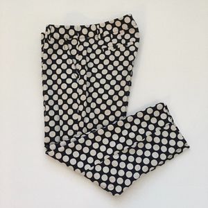 J Crew City Fit Stretch Ankle Pants 8 Navy/Cream